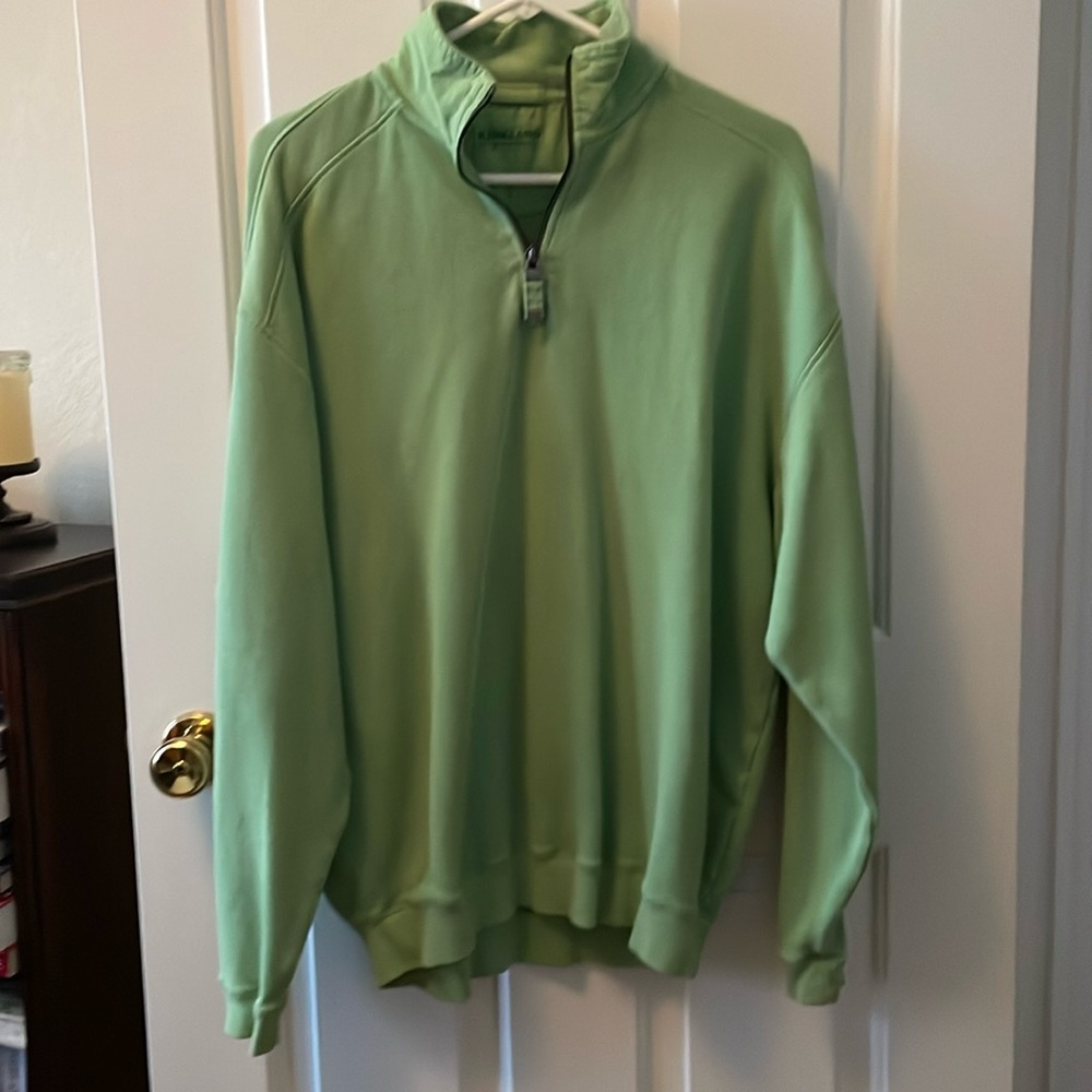 Kirkland Signature 1/4 zip sweater. Lime green. Very nice, medium
